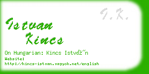 istvan kincs business card